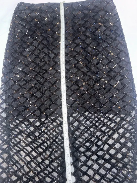 J. Crew Black Sequined Lattice Pencil Skirt - Picture 7 of 8